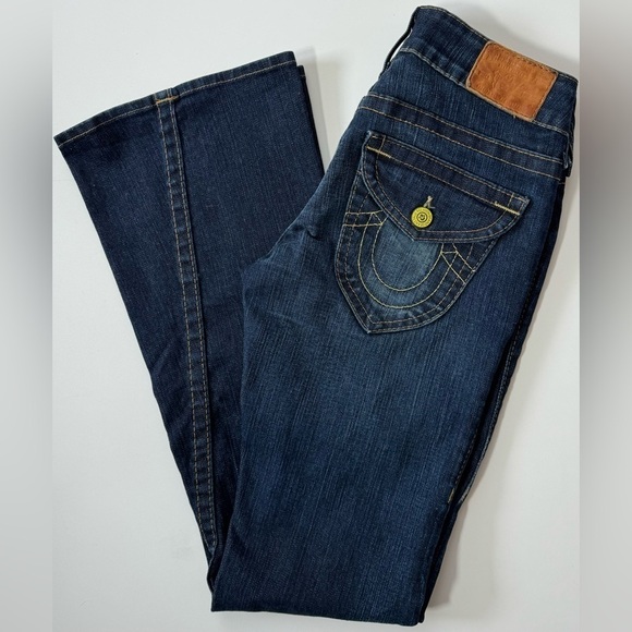 True Religion Y2K Joey Twist Seam Yellow Button Jeans *Excellent Size 27/4 - Picture 16 of 16